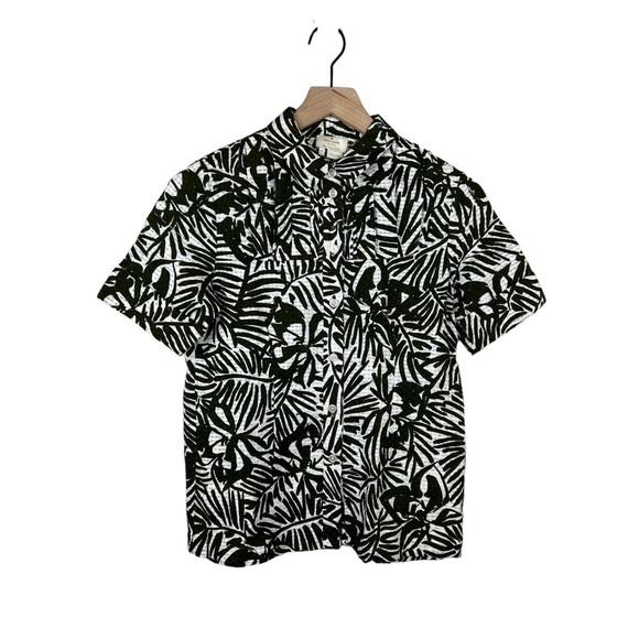 Kate Spade New York Tropical Leaf Print Button Front Top - Picture 1 of 5